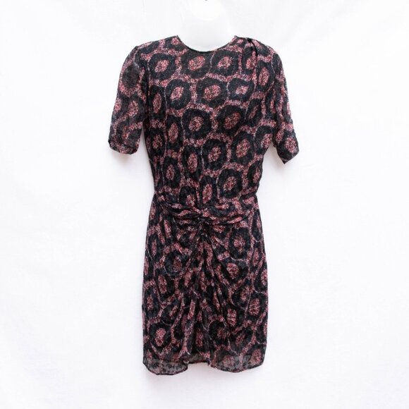 ISABEL MARANT Dress Women 38/6 Talia Twist Front Silk Draped Half Button Up Back - Picture 2 of 13